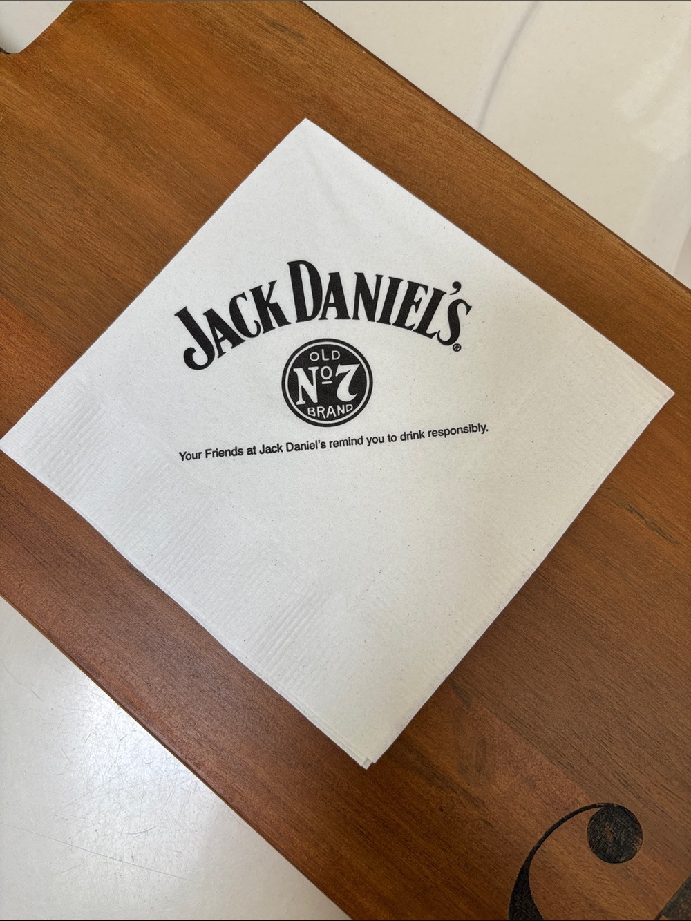 Jack Daniel’s EarthWise White Beverage Napkin with Green Logo